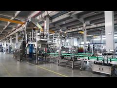 Linea di riempimento completamente automatica a tamburo da 10L per parti di plastica - carico automatico, pesatura, tappo