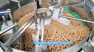 Riempitrice per ingredienti a cubetti a 12 teste / Riempitrice rotativa (ceci)