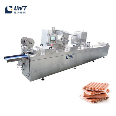 Prodotto alimentare per salsicce attrezzatura di sigillamento automatico carne di maiale carne bovina Stretch film macchina di imballaggio a vuoto