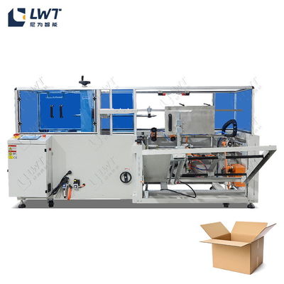 Leadworld End Of Line Imballaggio automatico ondulato completamente automatico Wine Tape Box Case Ex Carton Erector Machine