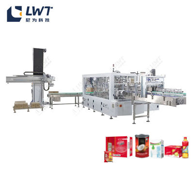 36000BPH Linea di produzione di imballaggi di succo in scatola Automatica